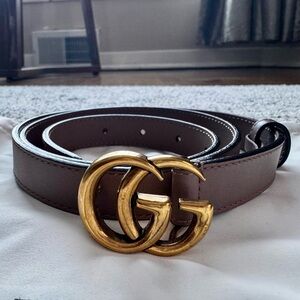 Gucci Marmot Thin Belt Porcelain Rose Sz 85cm
